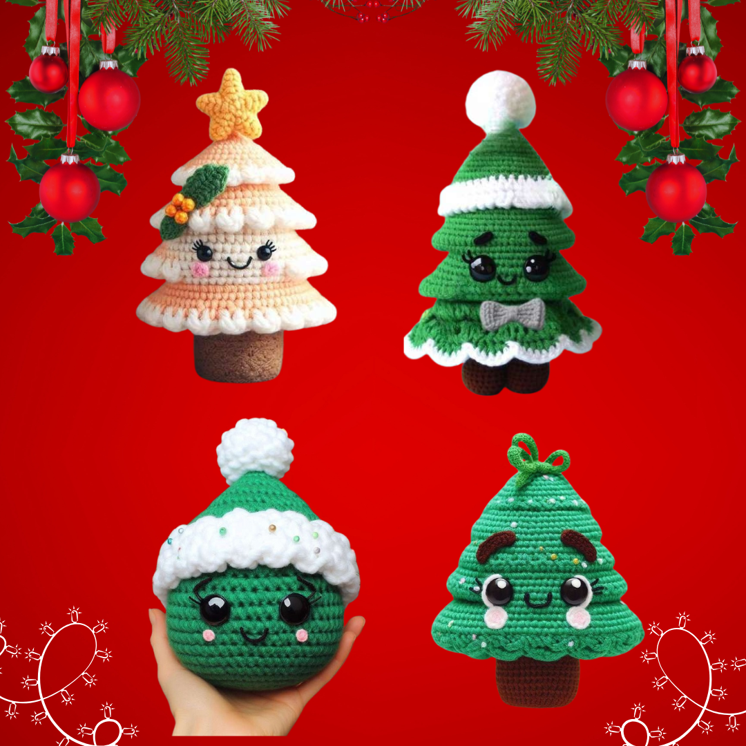 Miniature Christmas: The Family of 4 Trees